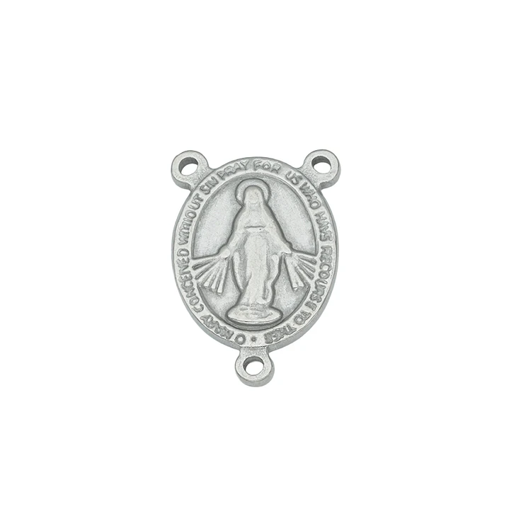 ACERO PLATEADO CRUCERO VIRGEN MILAGROSA 20*14MM 1