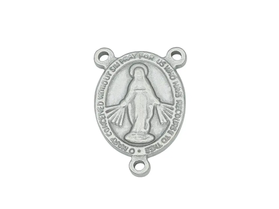 ACERO PLATEADO CRUCERO VIRGEN MILAGROSA 20*14MM 1