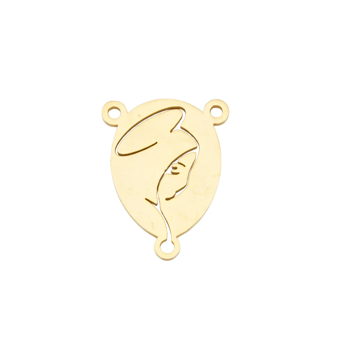 ACERO DORADO CRUCERO VIRGEN 16*12MM 1