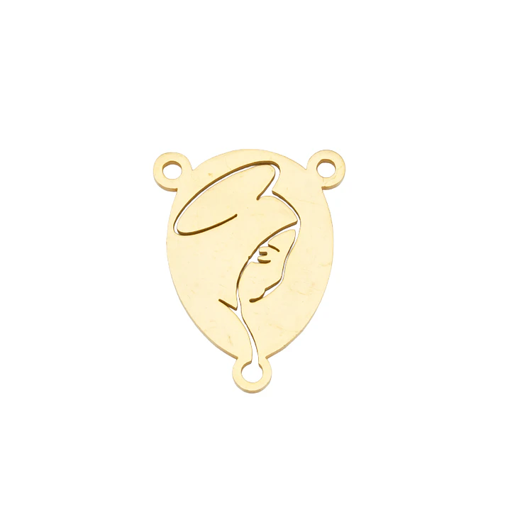 ACERO DORADO CRUCERO VIRGEN 16*12MM 1