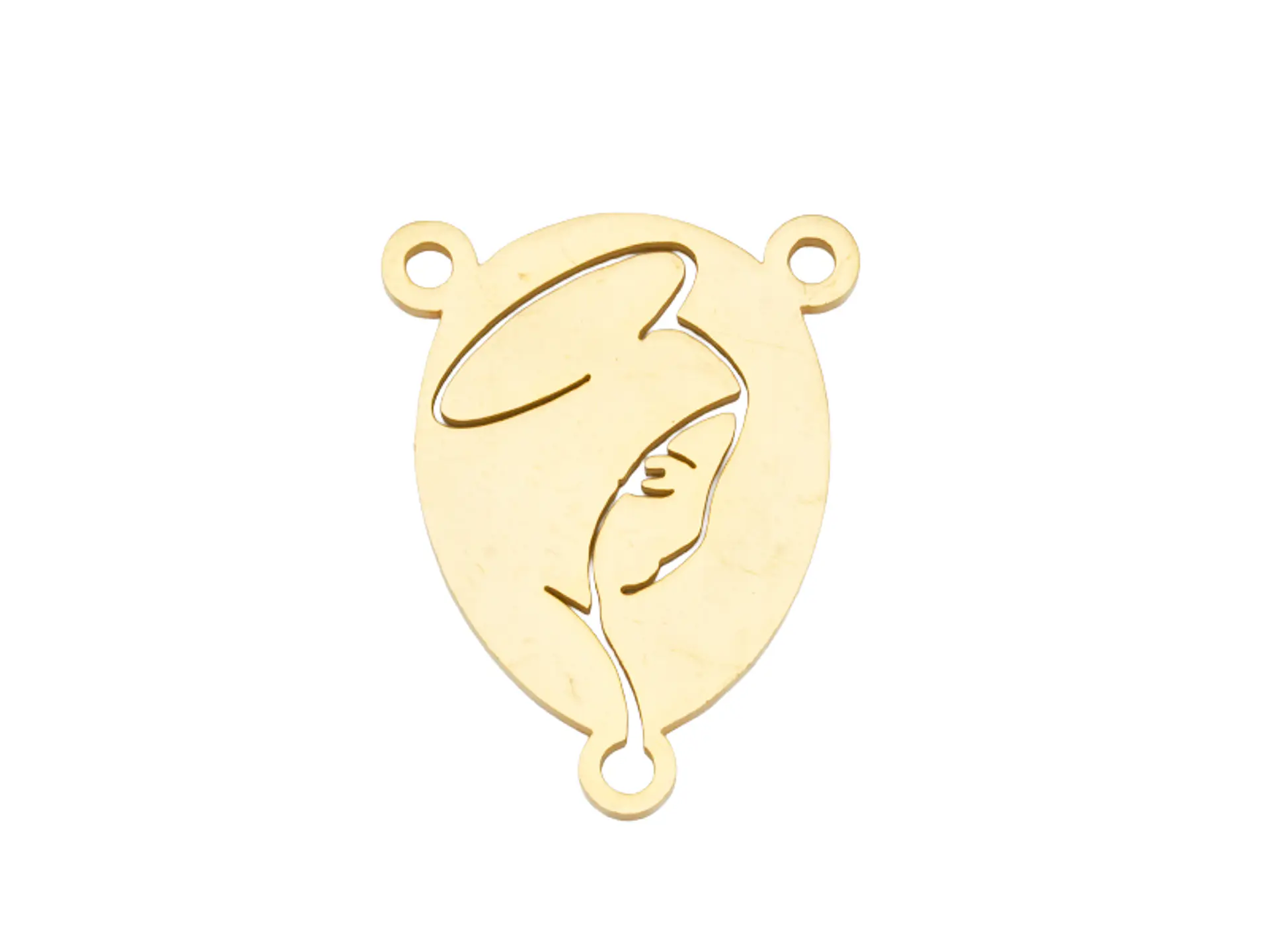 ACERO DORADO CRUCERO VIRGEN 16*12MM 1
