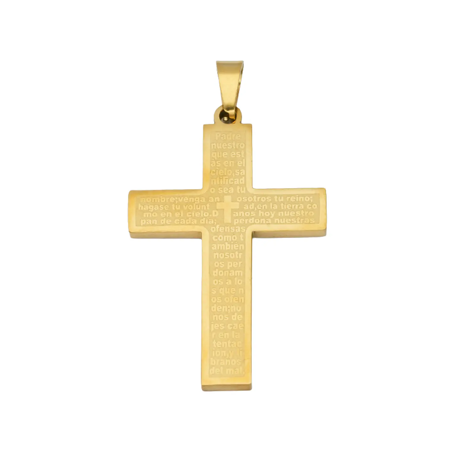 ACERO DORADO CRUZ PADRE NUESTRO 32*20*1.6MM 1