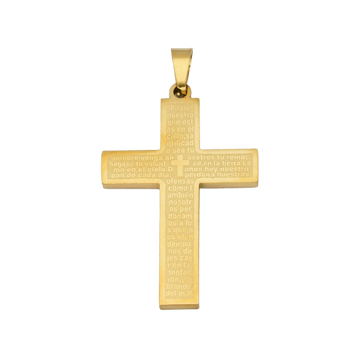 ACERO DORADO CRUZ PADRE NUESTRO 32*20*1.6MM 1