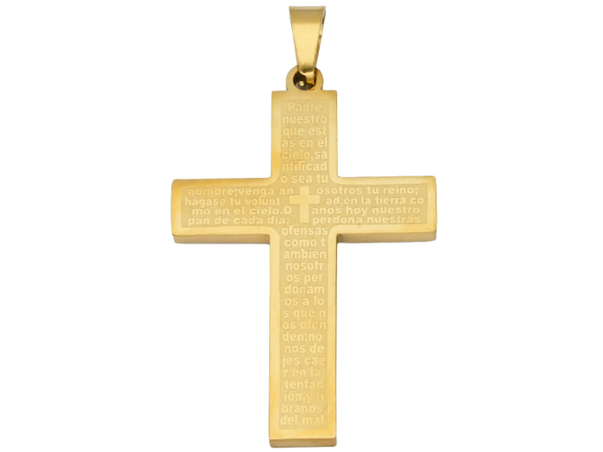 ACERO DORADO CRUZ PADRE NUESTRO 32*20*1.6MM 1
