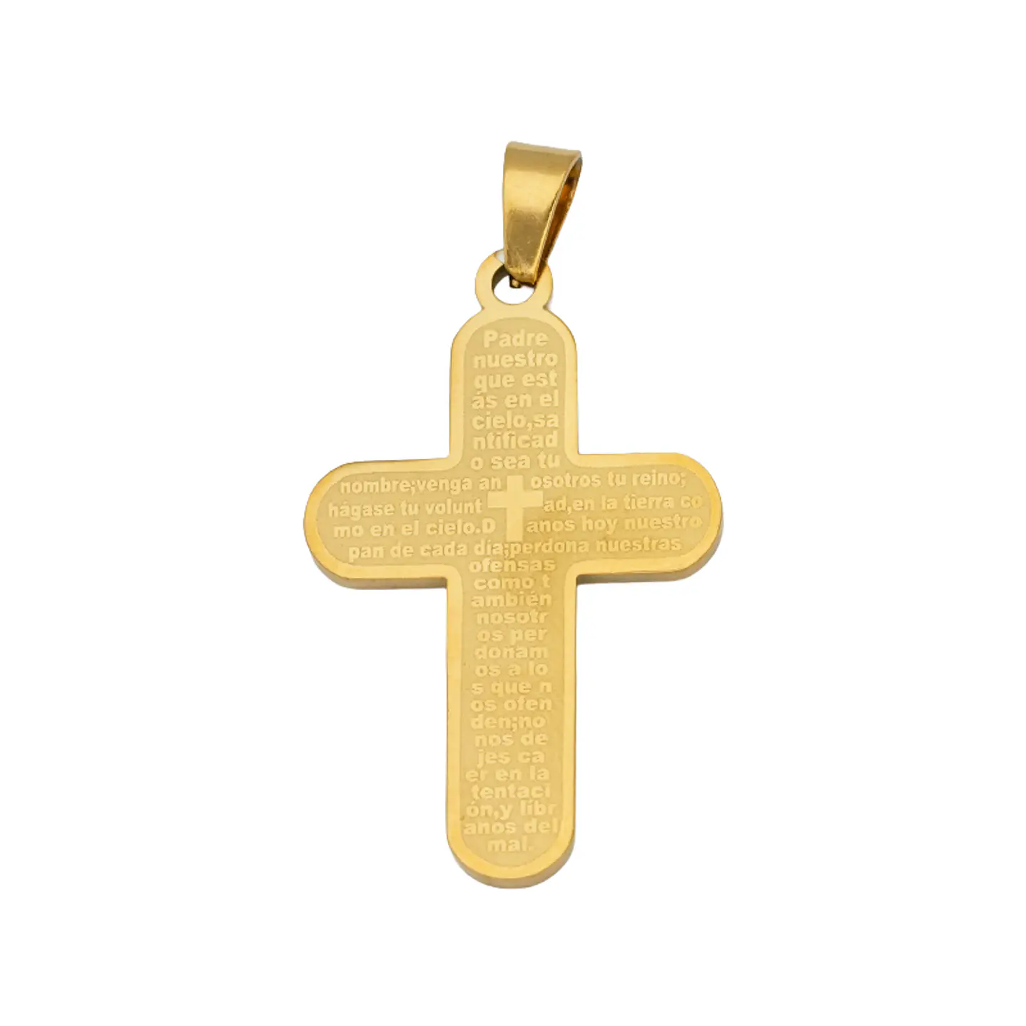 ACERO DORADO CRUZ PADRE NUESTRO 30*18*1.3MM 1