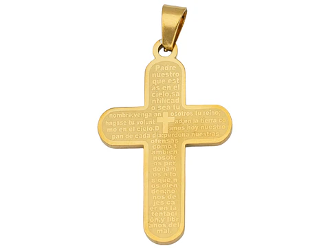 ACERO DORADO CRUZ PADRE NUESTRO 30*18*1.3MM
