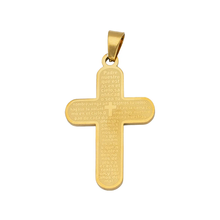 ACERO DORADO CRUZ PADRE NUESTRO 30*18*1.3MM 1