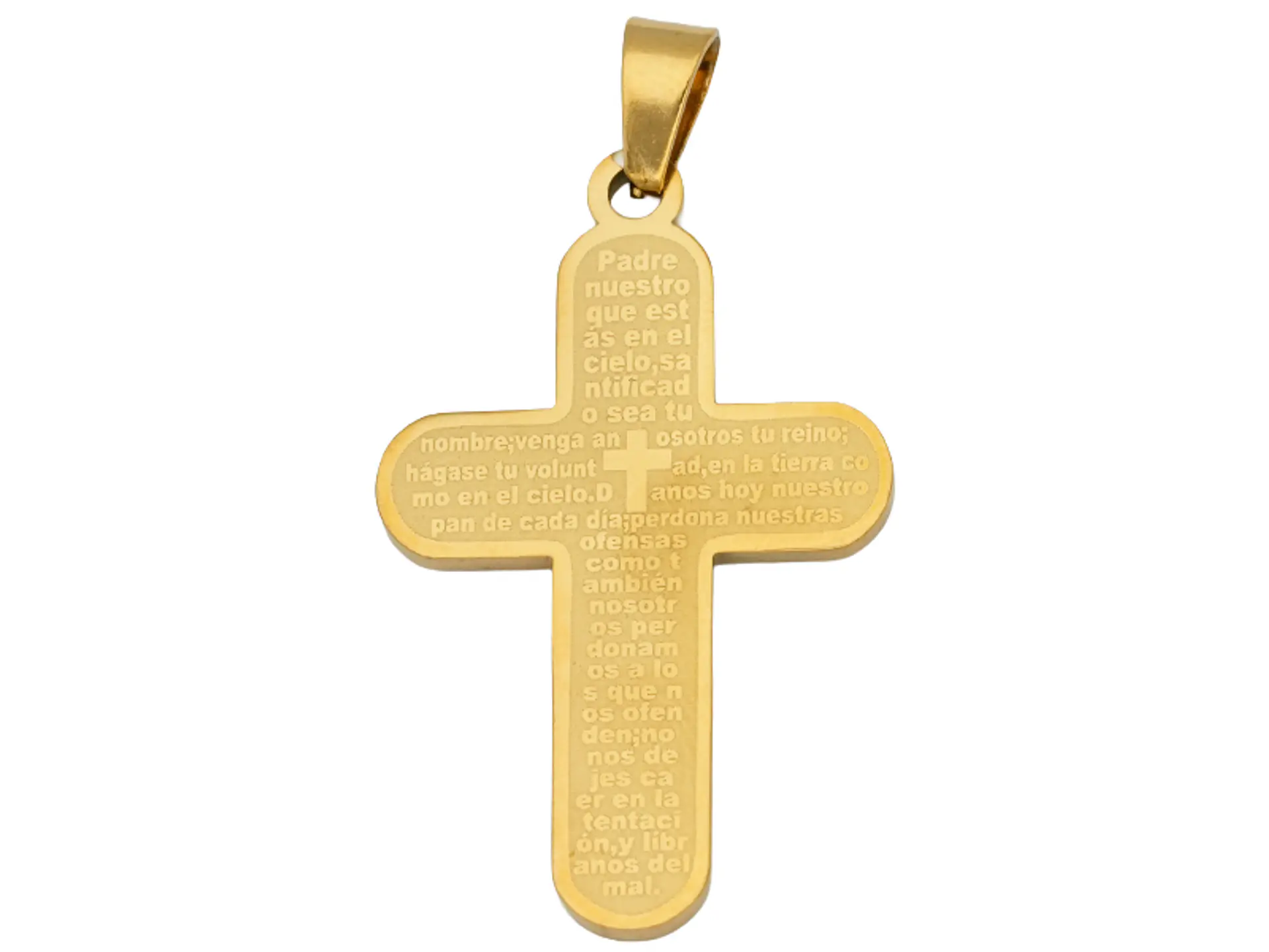 ACERO DORADO CRUZ PADRE NUESTRO 30*18*1.3MM 1