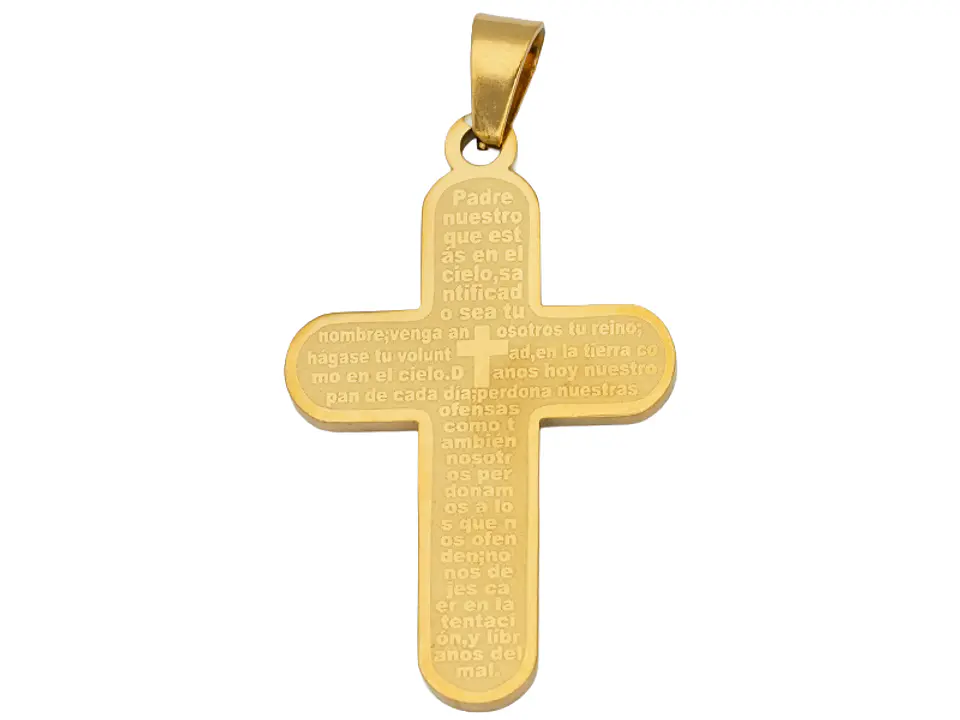 ACERO DORADO CRUZ PADRE NUESTRO 30*18*1.3MM 1