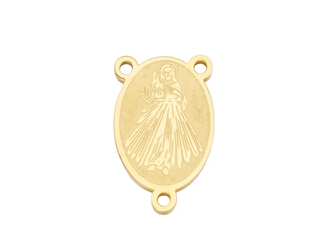 ACERO DORADO CRUCERO JESUS DE LA MISERICORDIA 13*8MM
