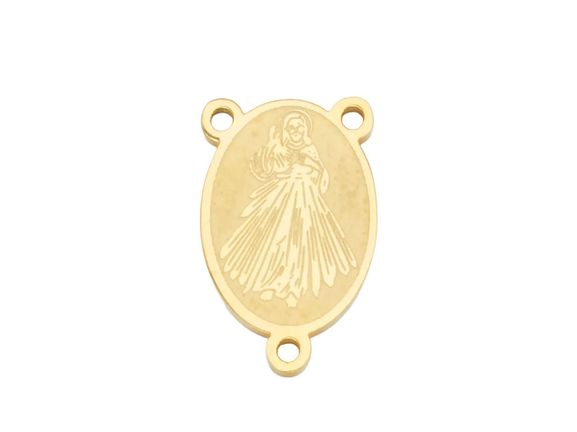ACERO DORADO CRUCERO JESUS DE LA MISERICORDIA 13*8MM 1