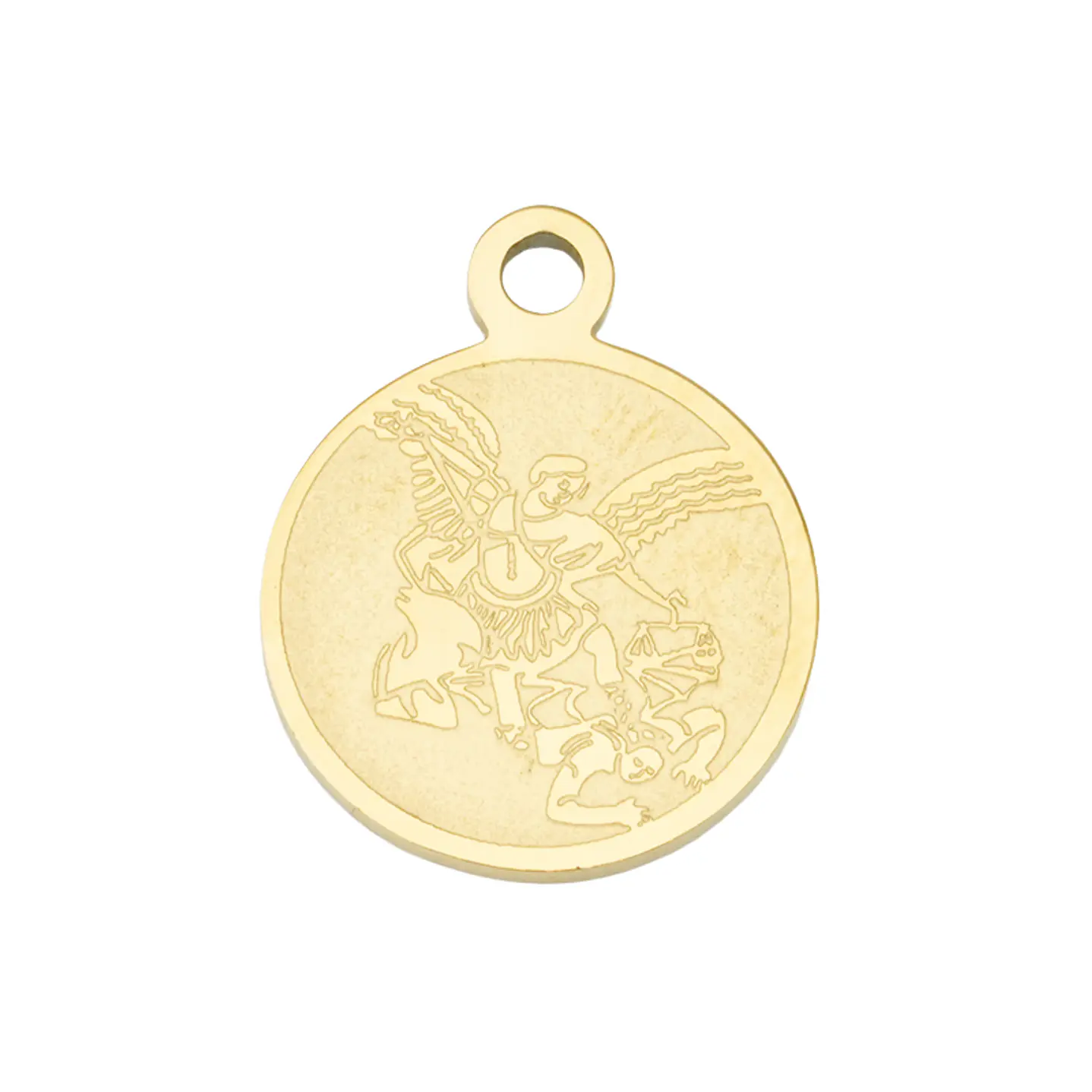 ACERO DORADO DIJE SAN MIGUEL ARCANGEL 13MM 1