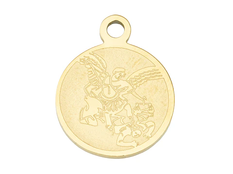 ACERO DORADO DIJE SAN MIGUEL ARCANGEL 13MM