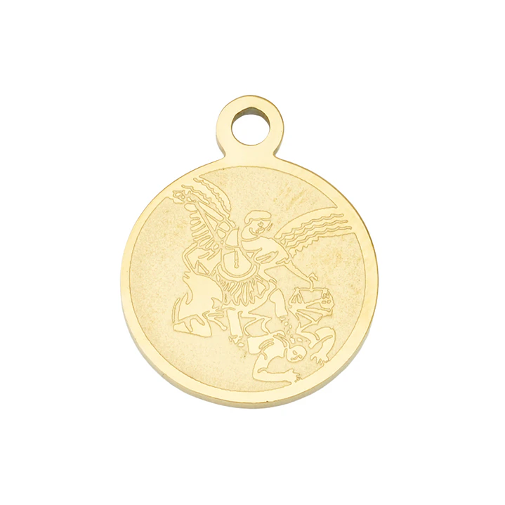 ACERO DORADO DIJE SAN MIGUEL ARCANGEL 13MM 1