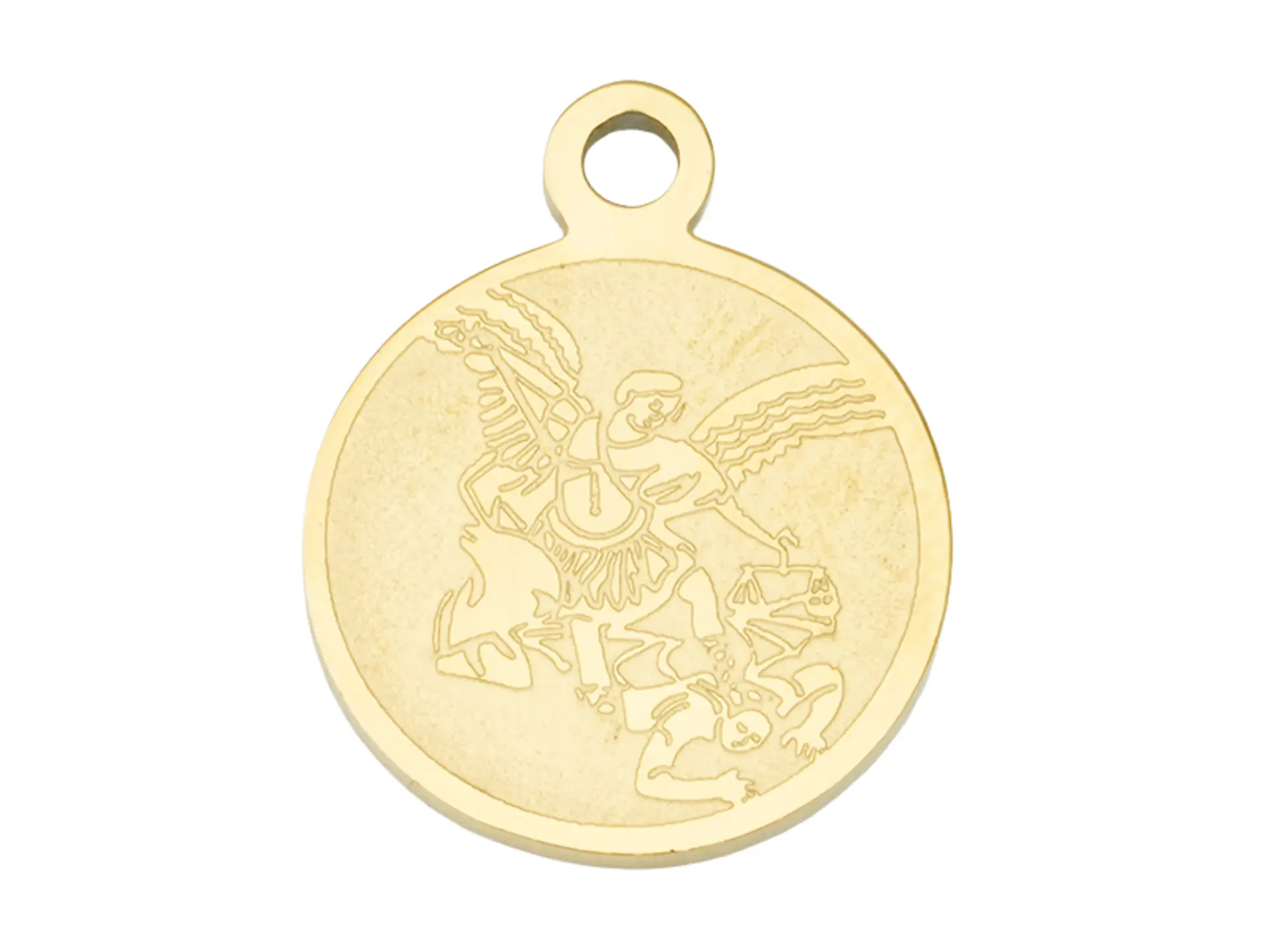 ACERO DORADO DIJE SAN MIGUEL ARCANGEL 13MM 1