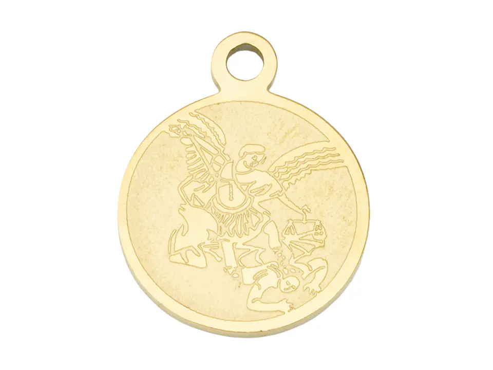ACERO DORADO DIJE SAN MIGUEL ARCANGEL 13MM 1