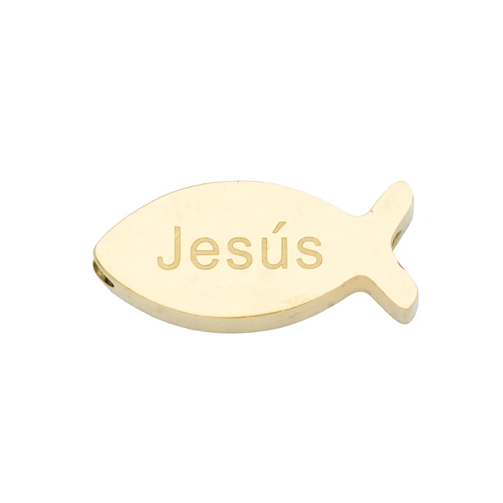 ACERO DORADO SEPARADOR PEZ JESUS 15MM 1