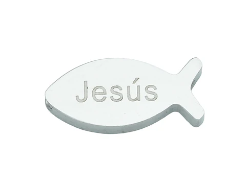 ACERO PLATEADO SEPARADOR PEZ JESUS 15*6MM