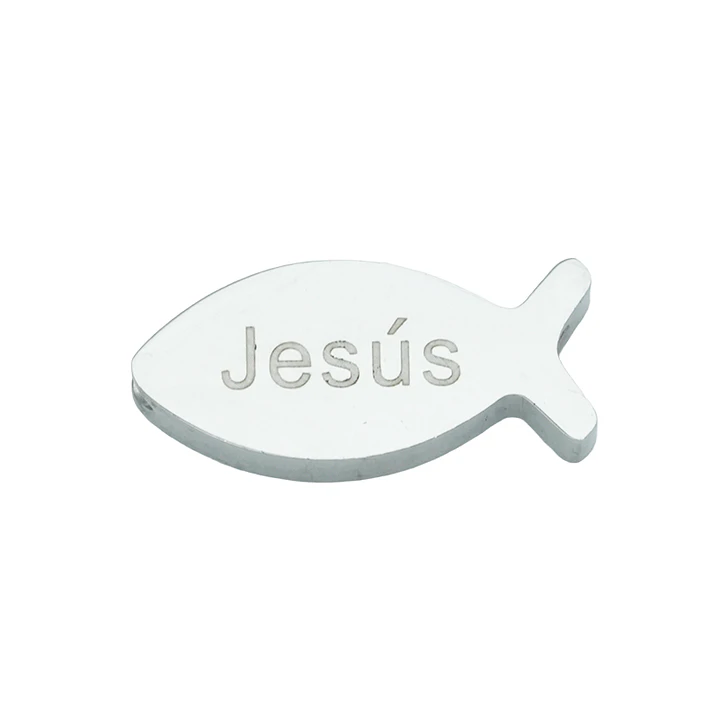 ACERO PLATEADO SEPARADOR PEZ JESUS 15*6MM 1