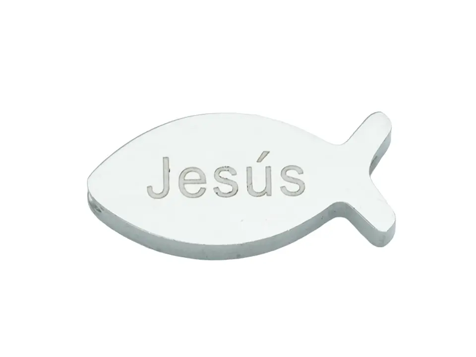 ACERO PLATEADO SEPARADOR PEZ JESUS 15*6MM 1