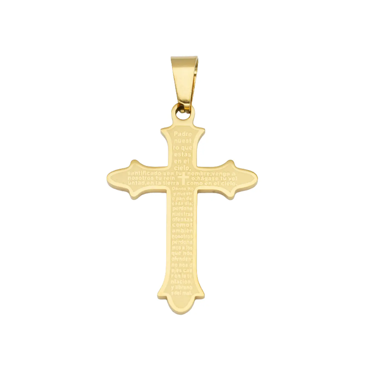 ACERO DORADO CRUZ PADRE NUESTRO 32*22*1.3MM 1