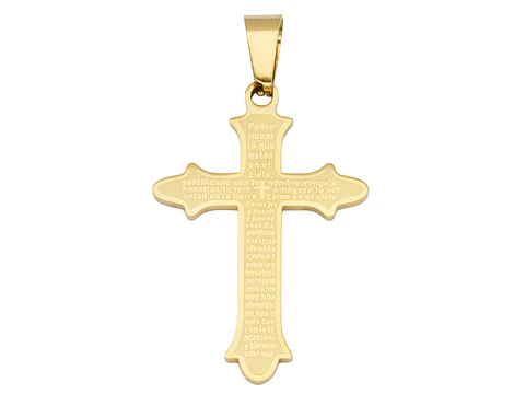 ACERO DORADO CRUZ PADRE NUESTRO 32*22*1.3MM