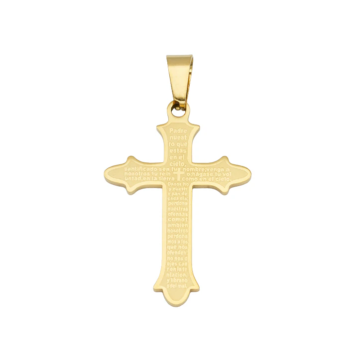ACERO DORADO CRUZ PADRE NUESTRO 32*22*1.3MM 1