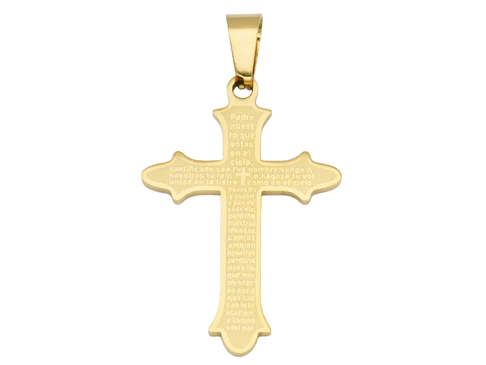 ACERO DORADO CRUZ PADRE NUESTRO 32*22*1.3MM 1