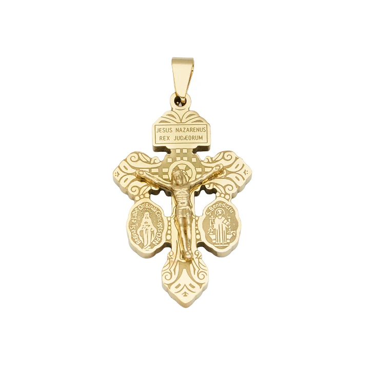 ACERO DORADO CRISTO DEL PERDON 40*25*3MM 1