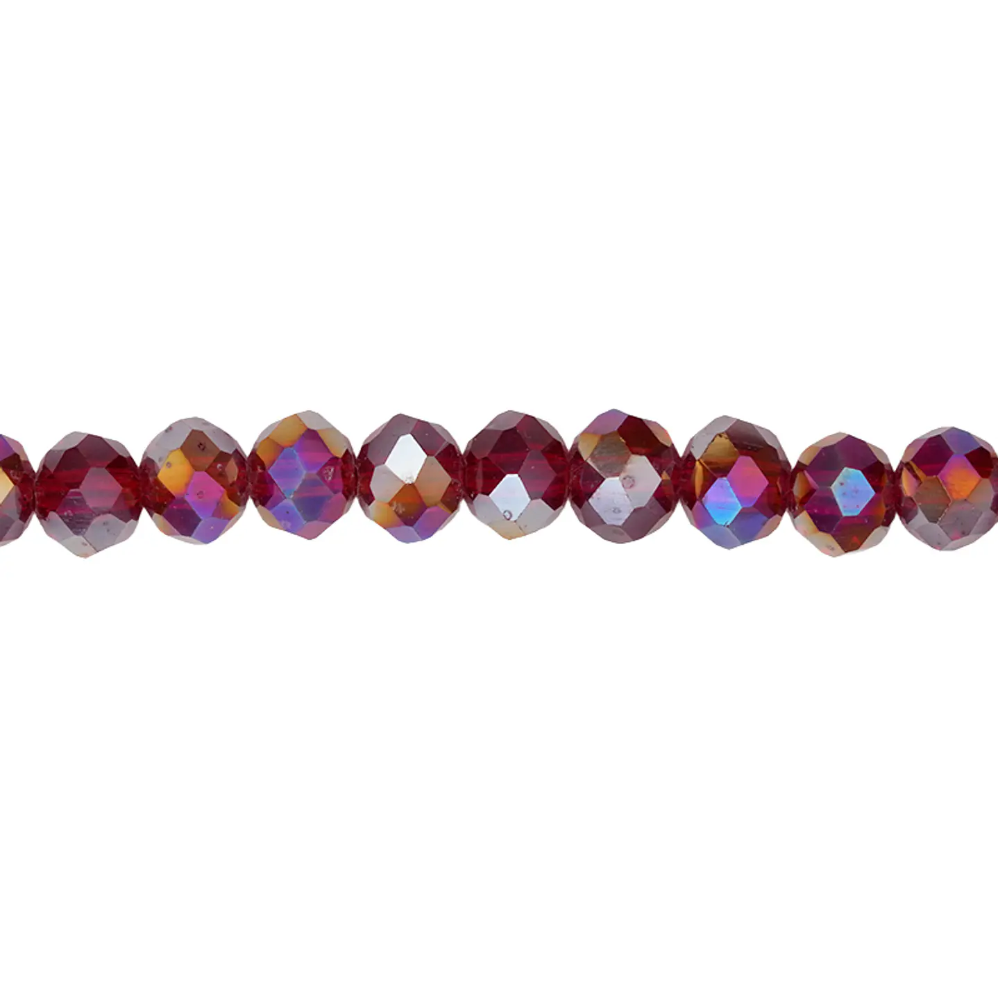 CRISTAL MURANO # 6MM ROJO OSCURO AB TRASNPARE 1