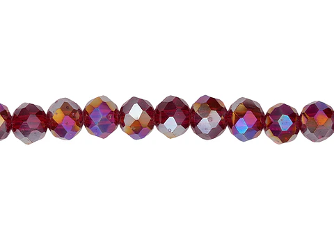 CRISTAL MURANO # 6MM ROJO OSCURO AB TRASNPARE