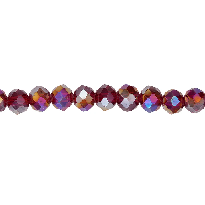 CRISTAL MURANO # 6MM ROJO OSCURO AB TRASNPARE 1
