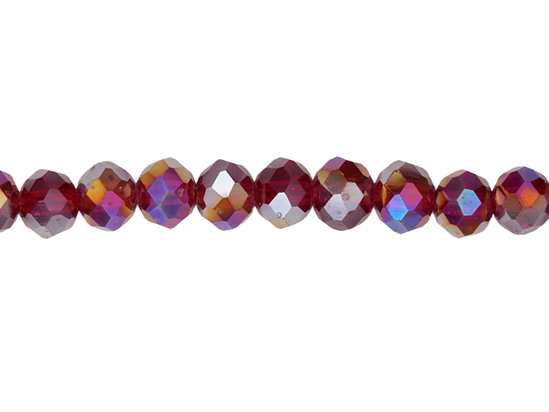 CRISTAL MURANO # 6MM ROJO OSCURO AB TRASNPARE 1