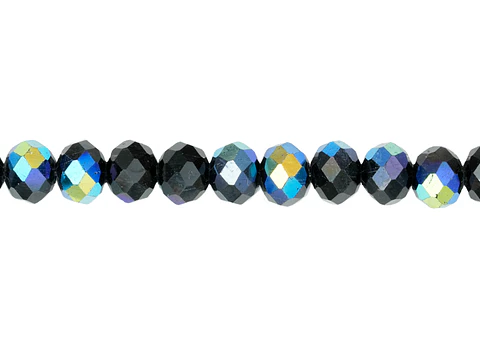 CRISTAL MURANO # 6MM NEGRO AB 