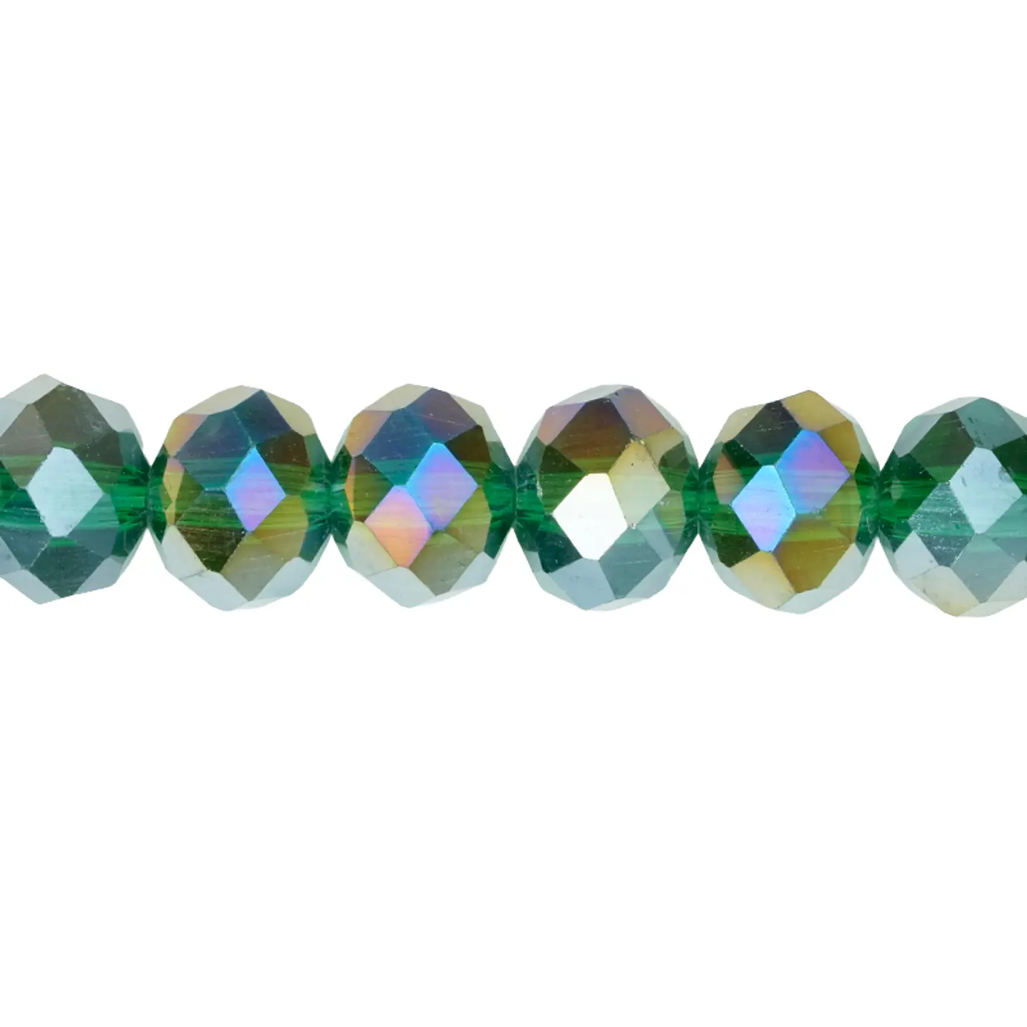 CRISTAL MURANO # 8MM VERDE ALBAHACA AB TRASPARENTE 1