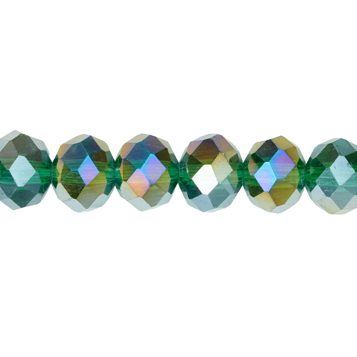 CRISTAL MURANO # 8MM VERDE ALBAHACA AB TRASPARENTE 1