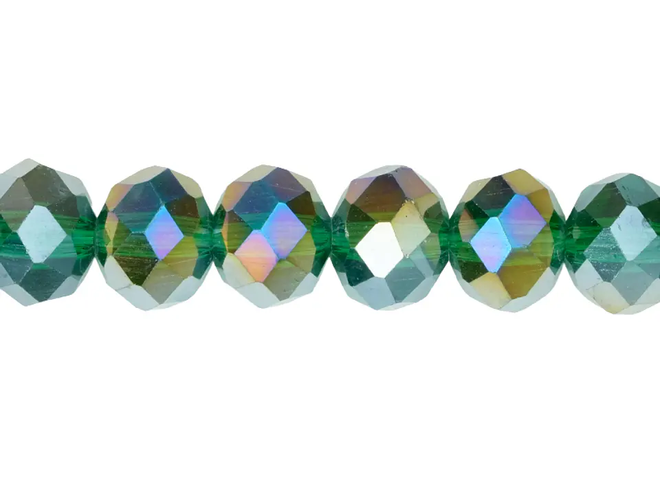 CRISTAL MURANO # 8MM VERDE ALBAHACA AB TRASPARENTE 1