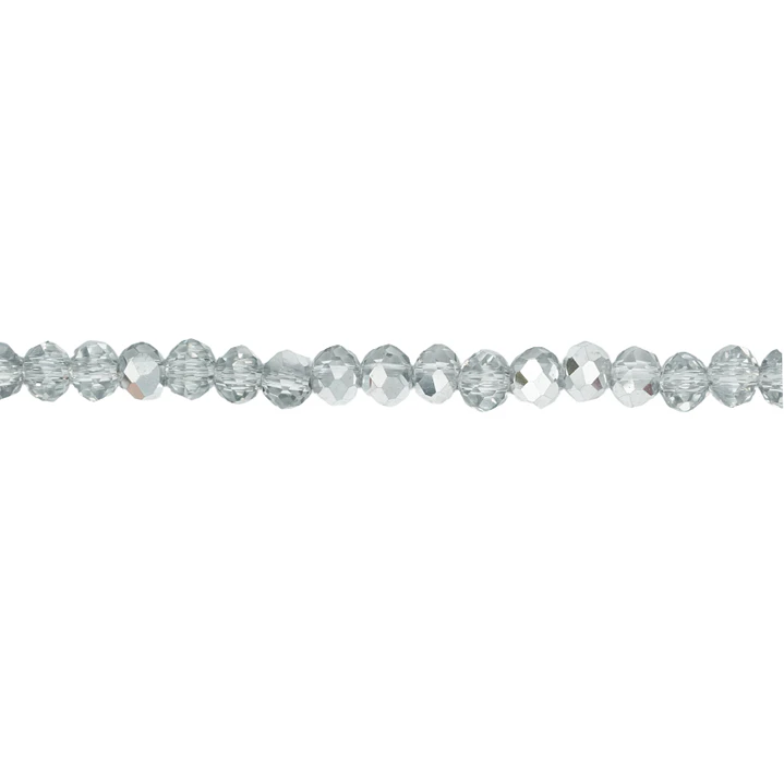 CRISTAL MURANO PLATEADO TRANSPARENTE # 4MM 1