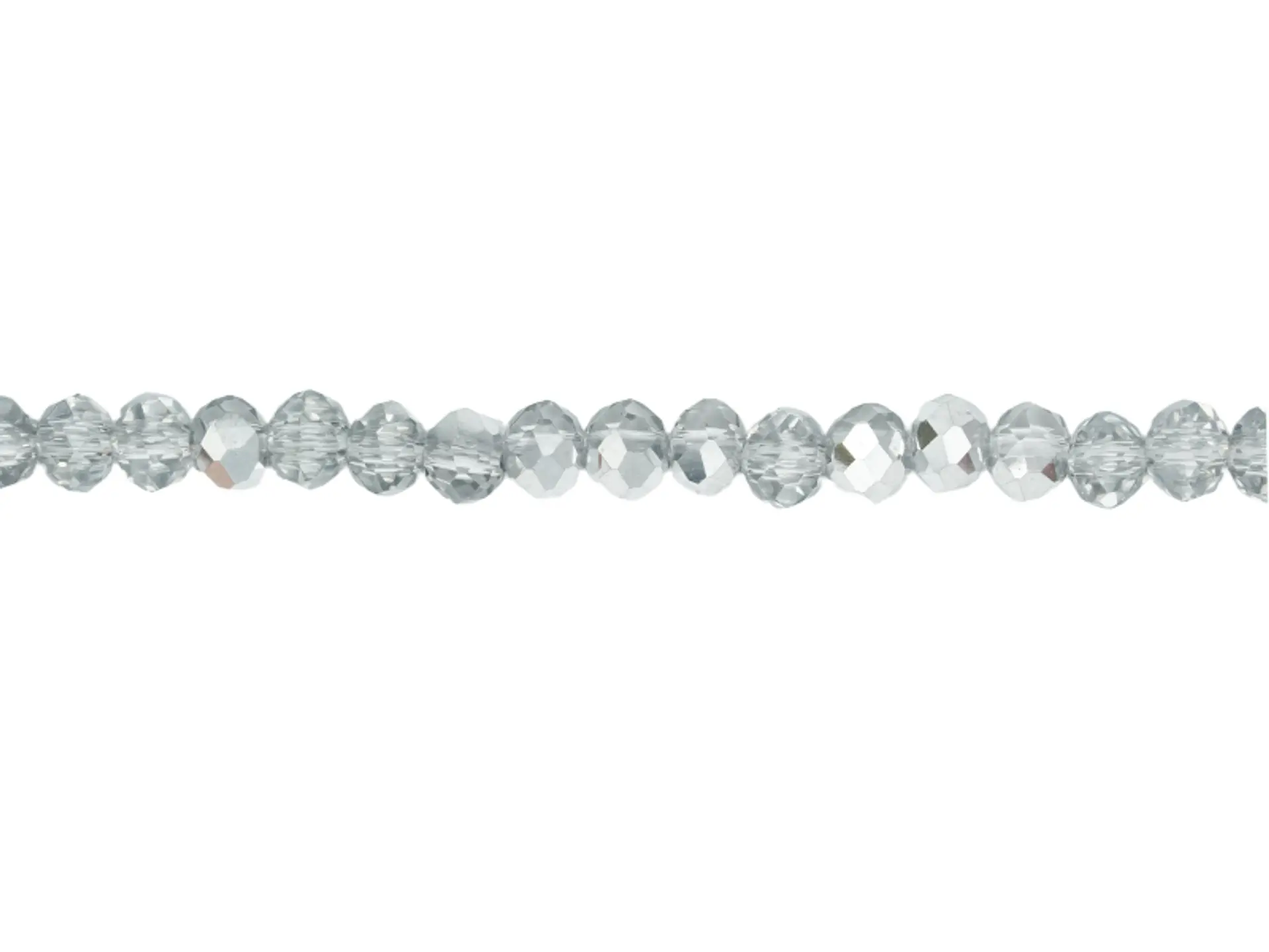 CRISTAL MURANO PLATEADO TRANSPARENTE # 4MM 1