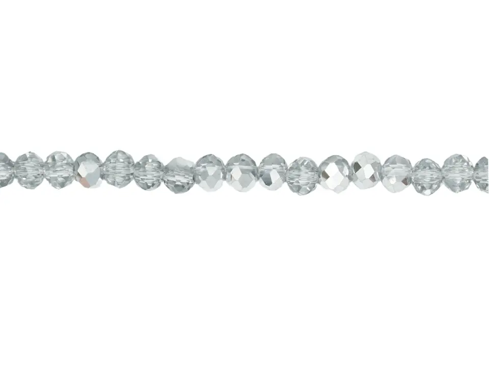 CRISTAL MURANO PLATEADO TRANSPARENTE # 4MM 1