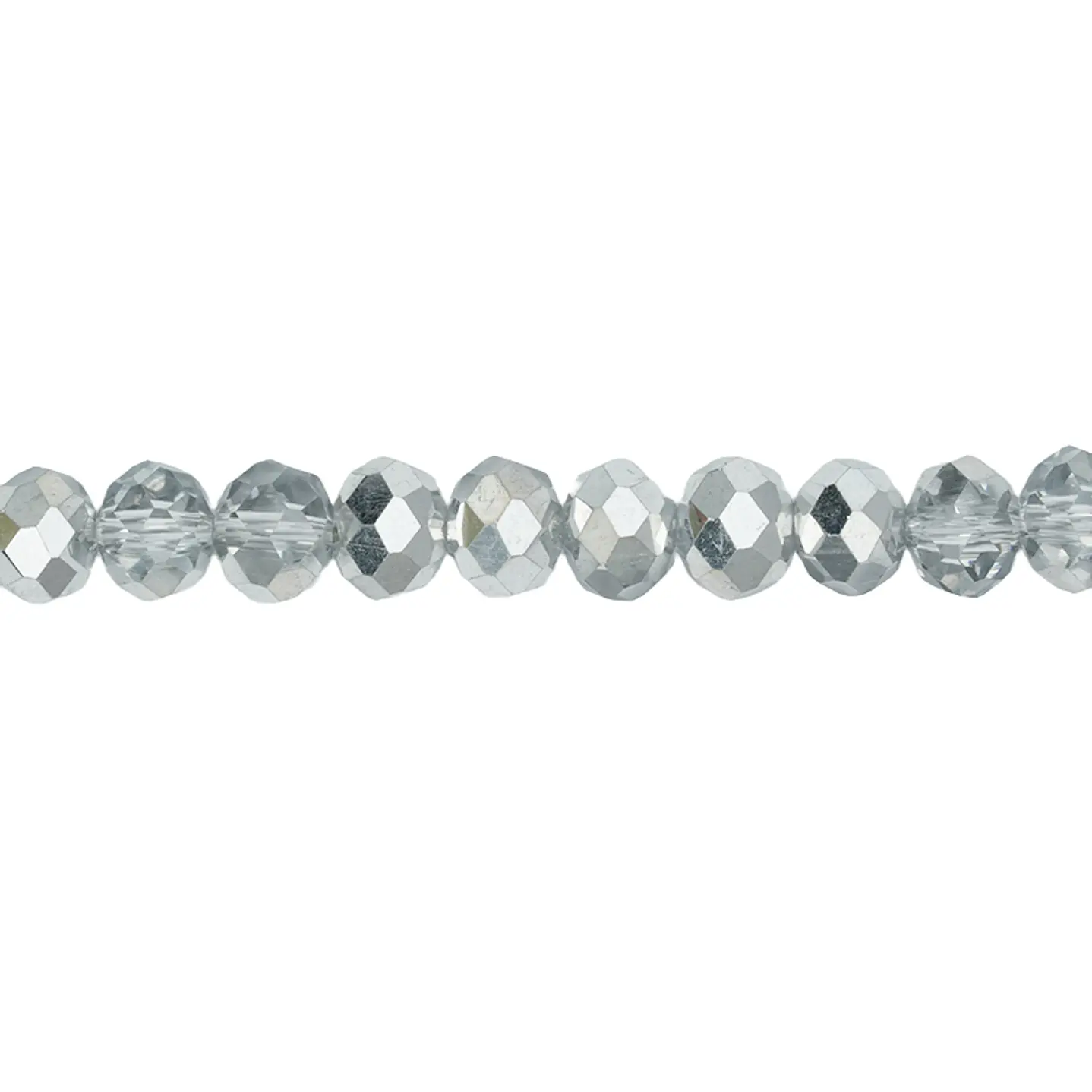CRISTAL MURANO # 6MM PLATEADA TRASPARENTE X 100UND APROX  1