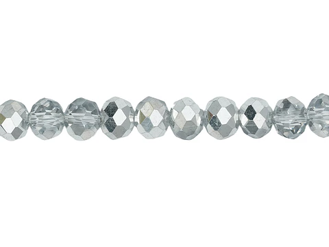 MURANO GLASS # 6MM SILVER CLEAR X 100 UNIT APPROX