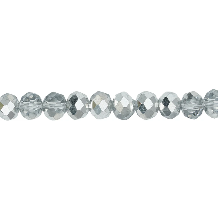 CRISTAL MURANO # 6MM PLATEADA TRASPARENTE X 100UND APROX  1
