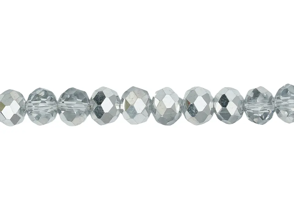 CRISTAL MURANO # 6MM PLATEADA TRASPARENTE X 100UND APROX  1
