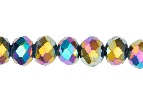 CRISTAL MURANO # 8MM IRISADO ELECTRICO X 68 UND APROX 