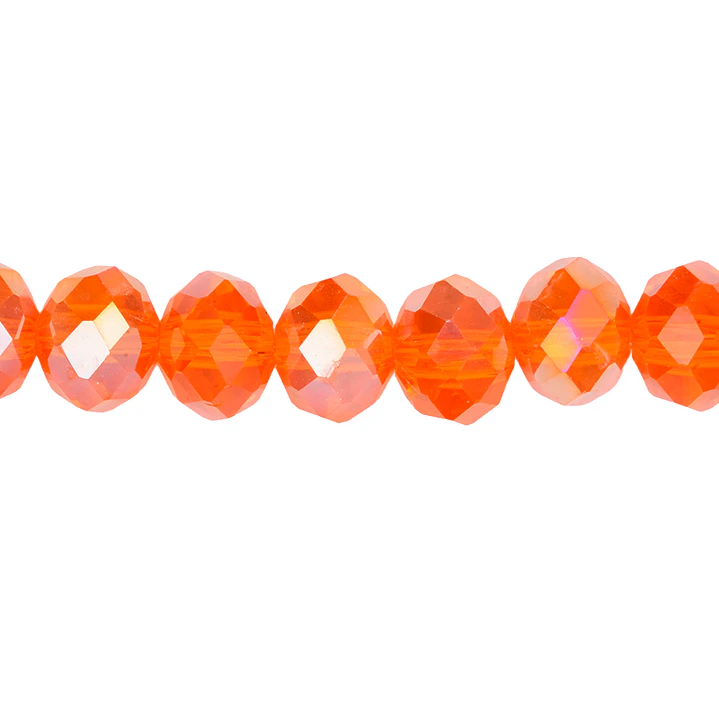 CRISTAL MURANO NARANJA TRNASPARENTE AB # 8MM 1