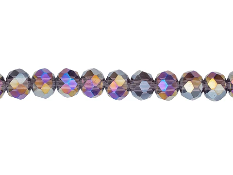 CRISTAL MURANO # 6MM MORADO AB VISO DORADO 