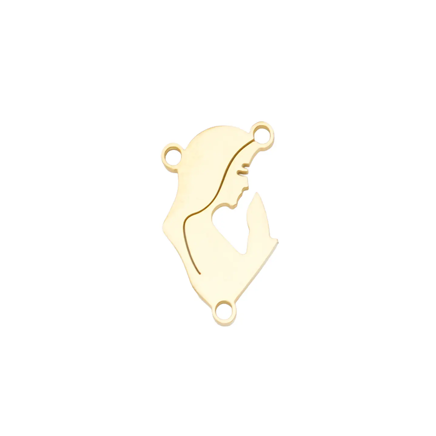ACERO DORADO CRUCERO REDONDO VIRGEN MILAGROSA 12*13MM 1