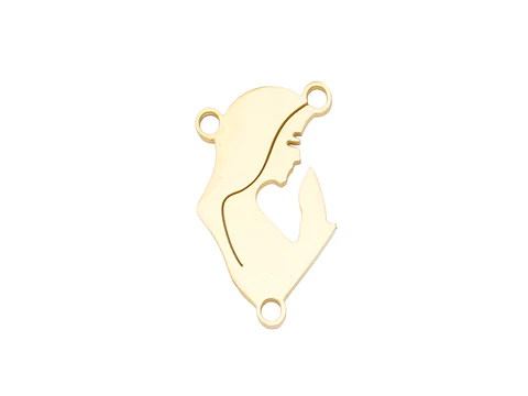 ACERO DORADO CRUCERO REDONDO VIRGEN MILAGROSA 12*13MM