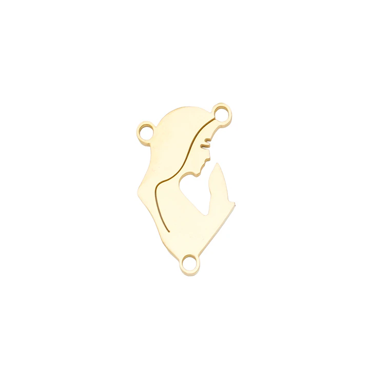 ACERO DORADO CRUCERO REDONDO VIRGEN MILAGROSA 12*13MM 1